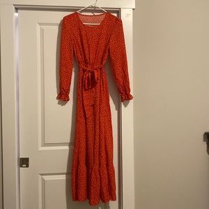Prairie Dress Red with white Polka Dots NEVER BEEN WORN